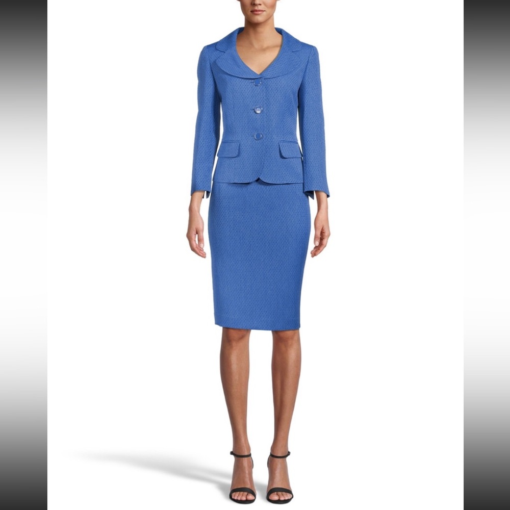 NWT LE SUIT 2 PC TEXTURED BLAZER & SKIRT SZ 6